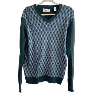 Penguin Vintage Argyle V-Neck Sweater Size large